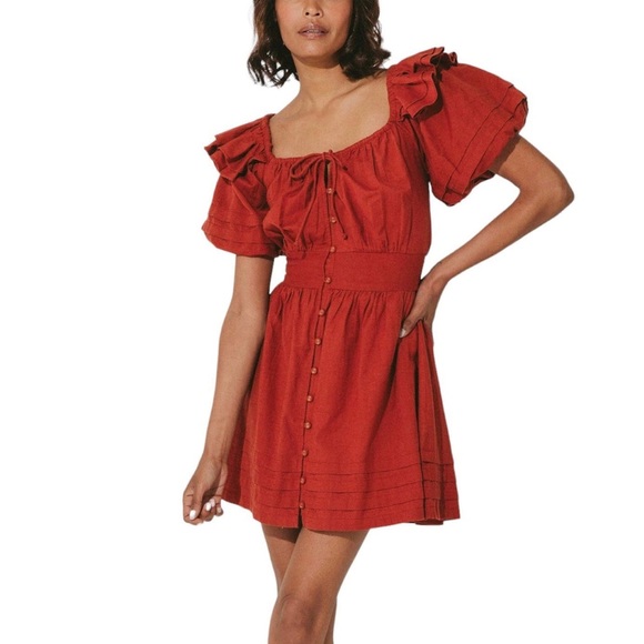 NWT Cleobella Tana Mini Dress Brick - Picture 1 of 7